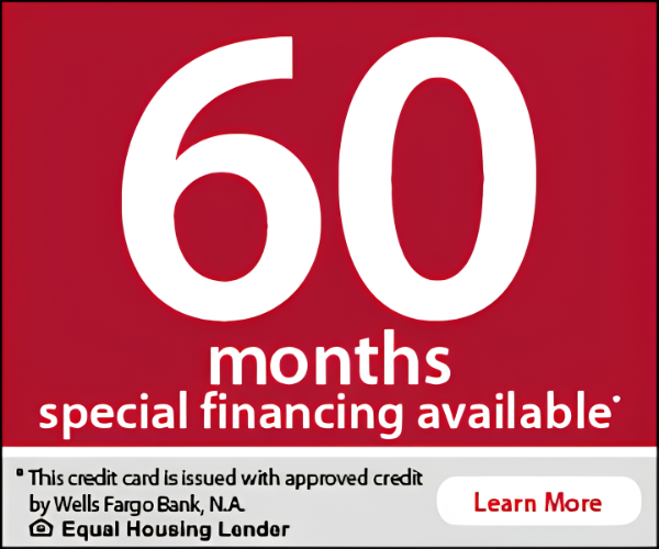 For a Limited Time Four Star Plumbing & Air Conditioning and Wells Fargo will Offer 0% APR for 60 Months with Equal Payments.